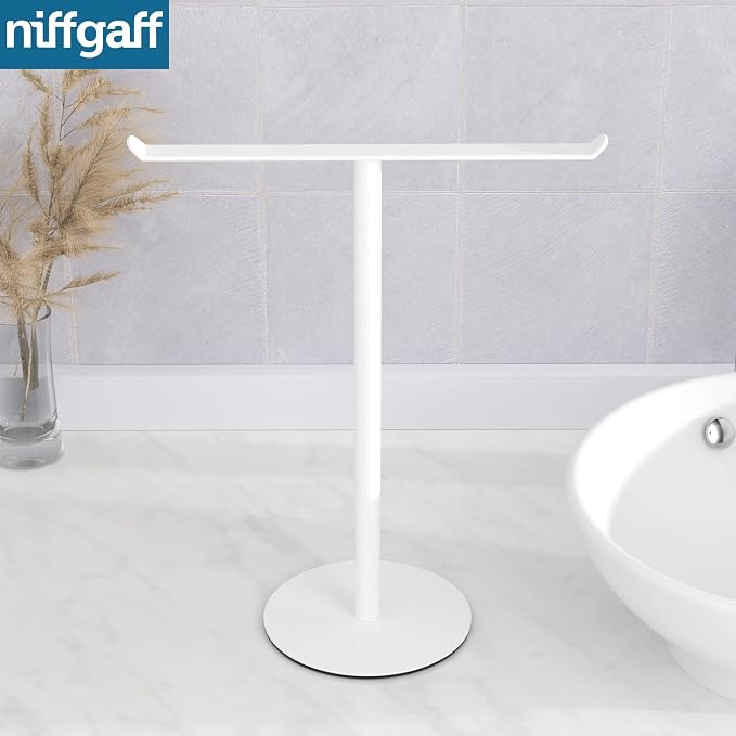 Towel Rack T-Shape Hand Towel Holder for Bathroom, Headband Holder Organizer and Bathroom Towel Racks,Kitchen Towel Rack White Hand Towel Holder