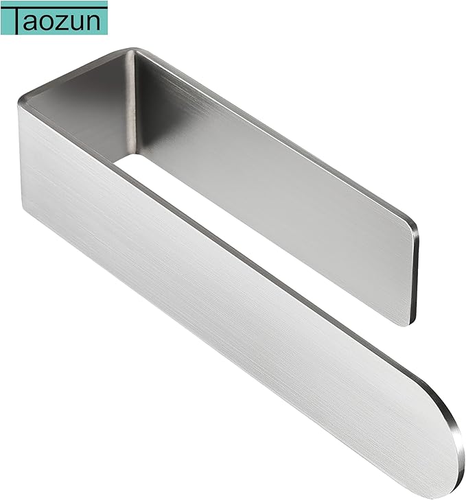 Taozun Hand Towel Holder/Hand Towel Ring - Self Adhesive Bathroom Towel Bar Stick on Wall, SUS 304 Stainless Steel Brushed | Hand Towel Rack, 7.9 Inch, For Bathroom/Kitchen/RV/Renter, Space Saver, Easy to Install, Peel and Stick, No Drilling, Sturdy