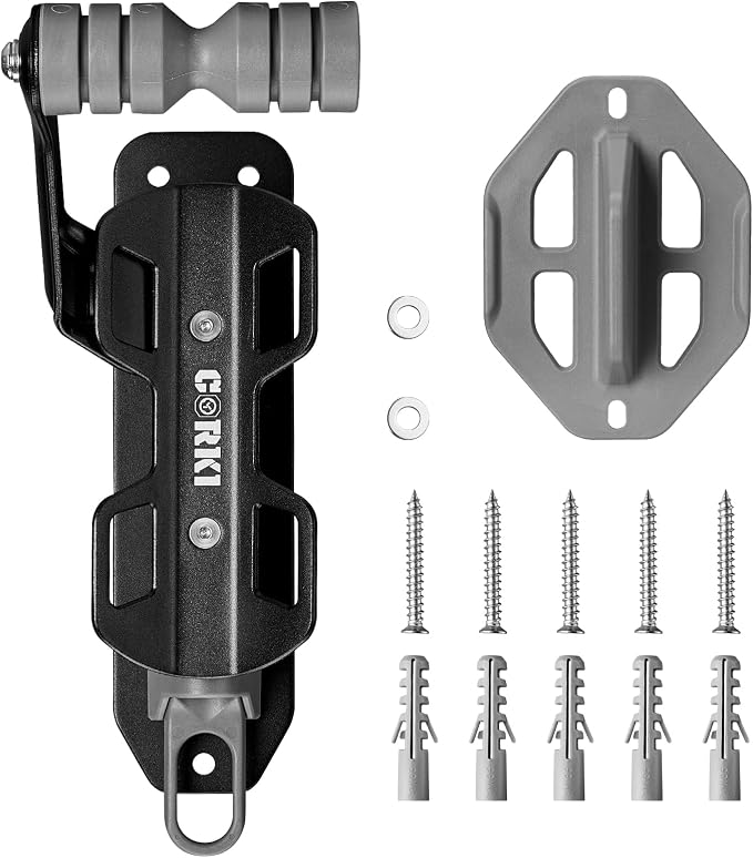 corki Bike Wall Mount, Swivel Bike Hangers for Garage 2-Pack Black | Heavy Duty, Space-Saving Vertical Rack, Holds 80lbs, Easy Install, For Road & Mountain Bikes