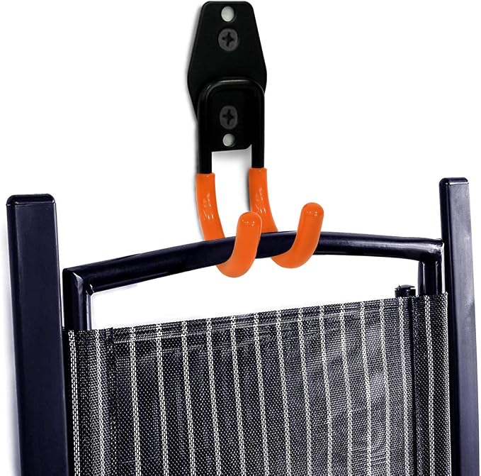 GeeWatom 2 Pack Garage Storage Utility Hooks，Garage Garden Tool Organizer，Steel Wall Mount Hooks, Garden Small U Hooks (Type O-Orange)