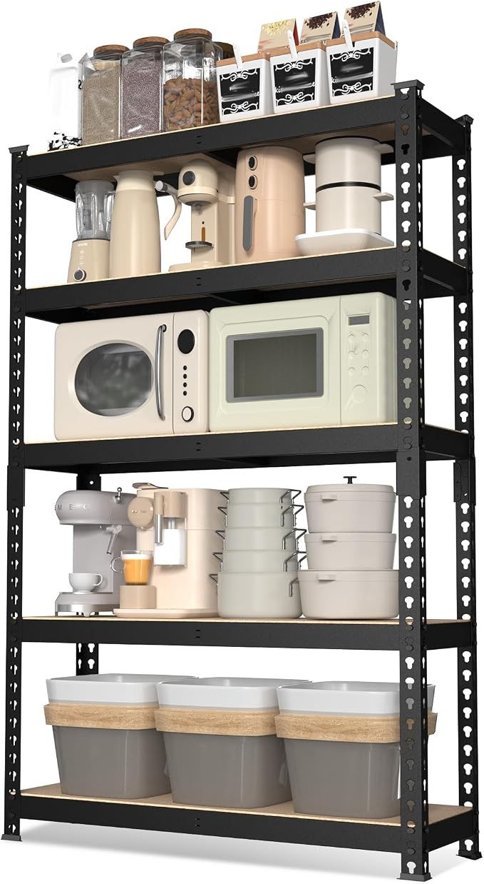 WORKPRO Shelving with MDF Board, 27-2/5"W x 11-7/10"D x 60" H, 1650LBS Load