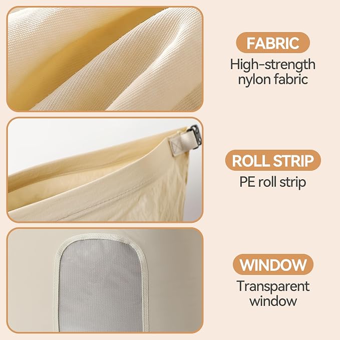 2-Pack Roll Top Comforter Storage Bag,Blanket Storage Bags | Taslon Fabric, Machine Washable, Moisture/Dust/Tear-Resistant. Self-Compression.Clear Window. for Home & Travel
