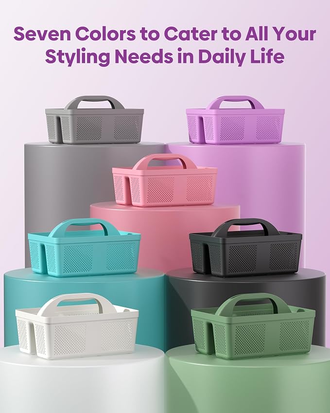 4 Pack Portable Shower Caddy, Integrated Handle, Reinforced Plastic, Organizer Storage Bathroom Supplies and Beauty Products, Cleaning Supplies, Shower Basket for Home, Dorm, Shelf and Cabinet