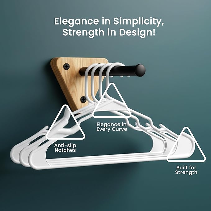 Utopia Home Plastic Hangers 20 Pack – Space Saving Clothes Hanger White | Durable & strong | Closet organizer & storage | Ideal for apartments, dorms & stocking stuffers