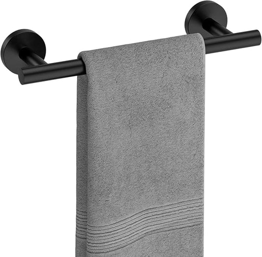 USHOWER Matte Black Hand Towel Bar, 9-Inch Towel Racks for Bathroom | Thicken SUS304 Stainless Steel Towel Rod, Towel Holder Wall-Mounted, Modern Home Decor (Total Length 11-Inch)