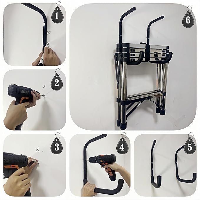 Overhead Garage Storage Rack, Heavy Duty Ceiling Storage Hooks Utility Hanger for Lumber Ladder Bike & Other Bulky Items (4)