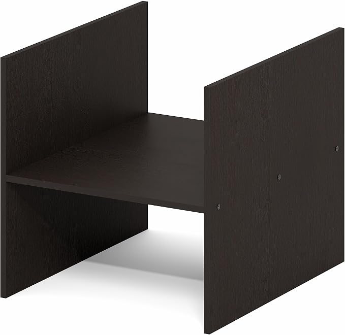 Furinno Cubicle H-Shelf Cube Insert, 2-Tier Cube Organizer, Dark Oak | 12.9W x 12.9H, Shelf Accessory, Fits into Furinno Triple Thick Cubes, IKEA Kallax, for Organizers and Storage