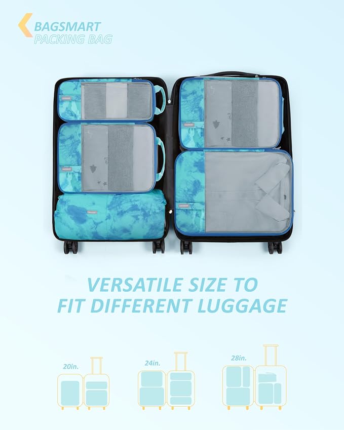 BAGSMART Compression Packing Cubes for Travel Essentials | 14 Set /6 Set /4 Set/2 Set, Lightweight, Durable