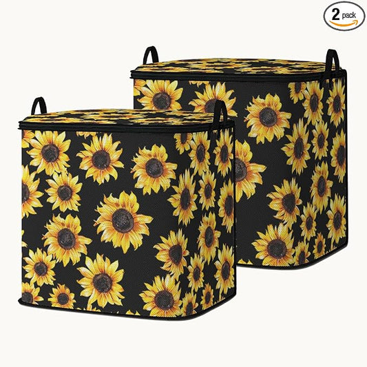 2pcs blanket storage bag for under bed,closet organizers 95L | clothing sweater sheet bedding comforter duvet quilt pillow toy storage bags with lids,dorm room essentials for containers