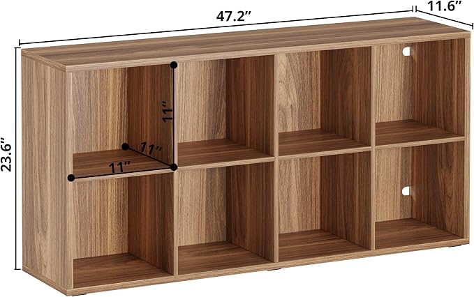 IRONCK 8-Cube Storage Organizer, Reversible Cube Bookshelf, Oak Brown | 8-cube reversible shelf organizer. Bookshelf or TV stand. Extra-thick frame, FSC certified. Anti-tip.