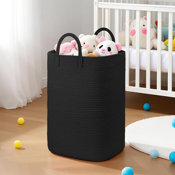 Artfeel Laundry Basket,Woven Cotton Rope Laundry Hamper,100L Versatile Storage for Dirty Clothes,Baby Toys,and Blankets in Bathroom, Nursery,and Living Room
