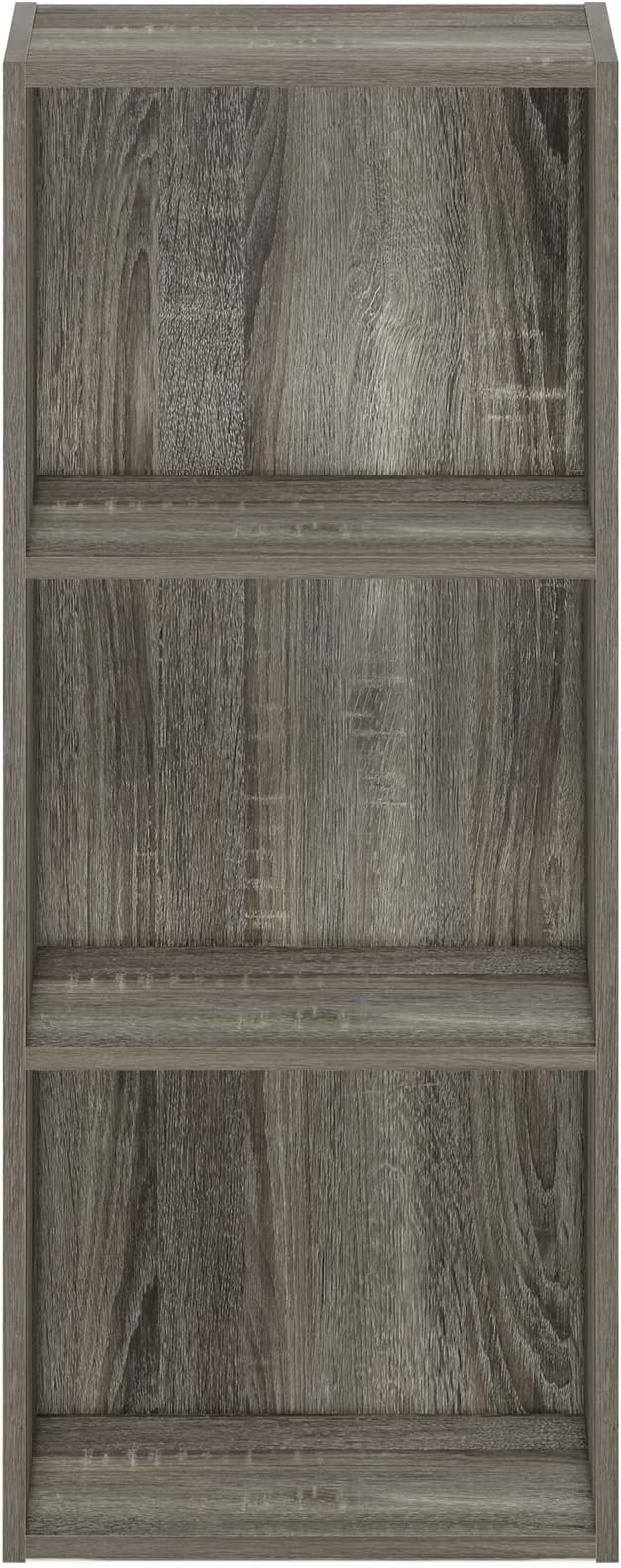 Furinno Pasir 3-Tier No Tool Assembly Open Shelf Bookcase, French Oak