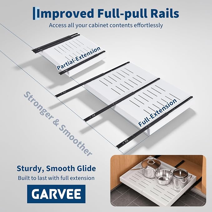 Garvee 2 Pack Pull Out Cabinet Organizers, Expandable 16.93"-27.95" Width