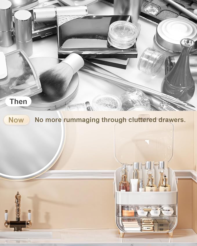 Anylady Makeup Organizer Countertop, Skincare Holder Bathroom Counter Organizer, Storage Box Cosmetic Display Cases, Teen Girl Gifts Make up Organizers for Vanity, Dresser