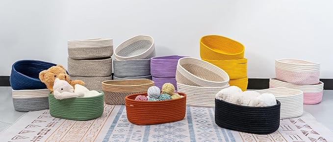 CubesLand Toys Closet Storage Organizer Baskets Bins | Woven Basket for Organizing,Decor Basket for Living Room,Bedroom,Perfect for Pet Toy&Food Storage,2pack Brick Red