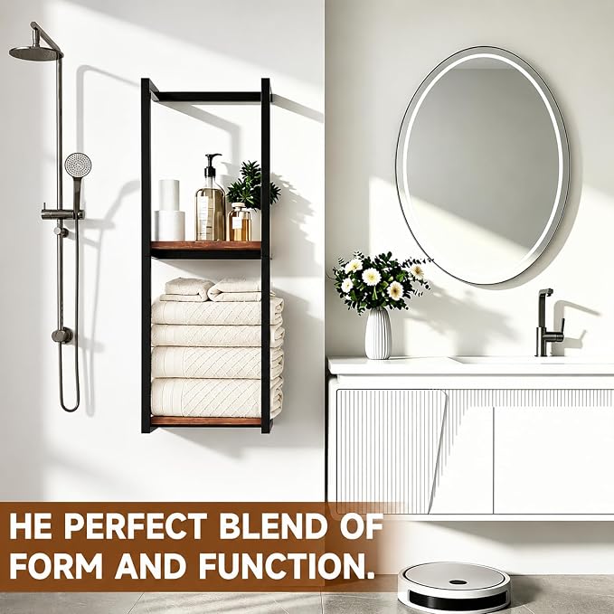 Towel Racks for Bathroom, 2 Tier Wall-Mounted Towel Rack, Home Decor Shelf, Space-Saving Organizer Rack for Household, Bathroom, and Bedroom