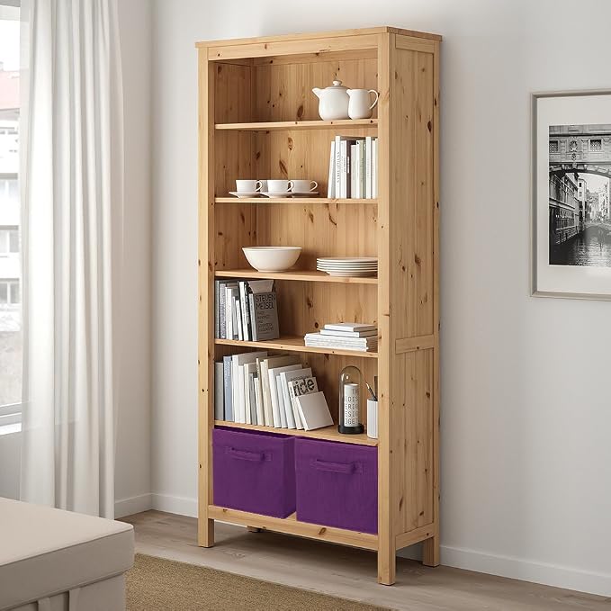 PowerKing Collapsible Storage Cubes, Farbic Storage Bins, DarkPurple, 6Pack | Sturdy, Lightweight, Easy Pull Handle, Closet & Shelf Organizer, Clothes and Toys Storage, 10.5'' x 11'' x 10.5''