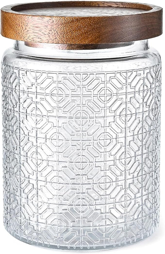 Adodeen Glass Storage Containers With Lids, Glass Jars With Lids, 24OZ | Airtight Glass Food Storage Containers, Kitchen Canisters For Sugar, Coffee, Tea, Spice, Flour, Candy, Pasta, Cereal