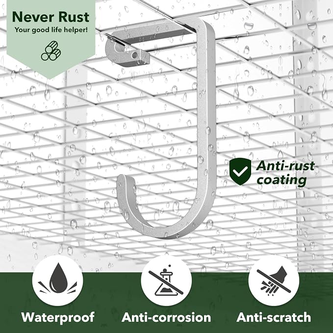 bussdis Bike Hanger Hooks Garage Rack: Bike Hooks for Garage, Heavy Duty Bike Hanging Hooks, Hooks for Hanging Bike, Overhead Rack Hooks, Silver