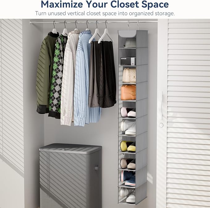 Whitmor Hanging Shoe Shelves - Crosshatch Gray
