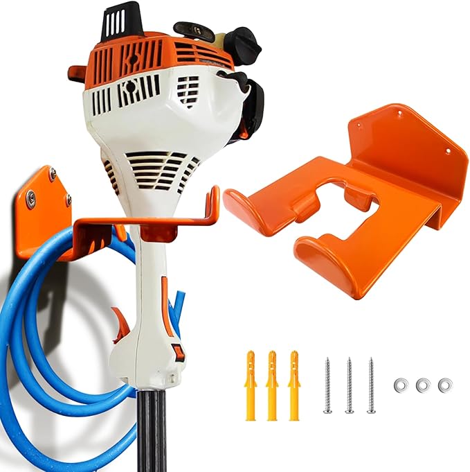 Weedeater Hanger, 1 Pack Weed Eater Hanger for Wall, Weed Wacker Holder | Heavy Duty Trinmmer Rack Wall Storage, Compatible with Stihl, Weed Eater Hanging Hook for Garage Tool Organization