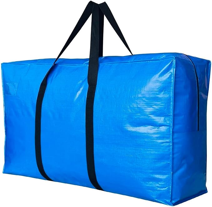 Extra Large Storage Bags, Jumbo Moving Storage Bags Heavy Duty, Foldable Big Blue XL Duffle Bag for Travel