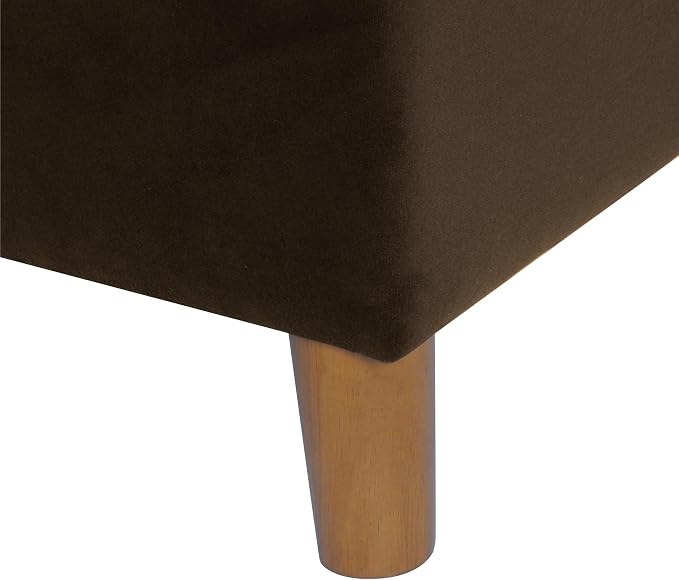 Spatial Order 24" Dinah Collection Storage Ottoman - Chocolate Brown Velvet