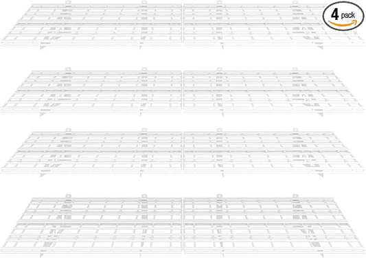 FLEXIMOUNTS 4-Pack 24-inch-by-72-inch Wall Shelf Garage Storage Rack Wall Mounted Floating Shelves 2x6 ft,White, Classic Series