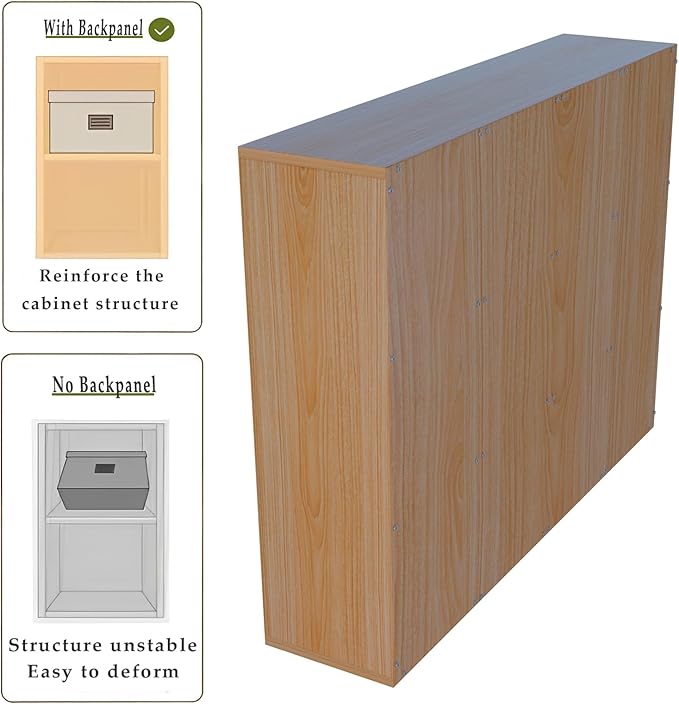 OSCHF 12-Cube Storage Shelf Bookcase, Oak | Wooden 3-Tier Open Bookshelf, Fits 11×11" Bins, Vertical or Horizontal Use, Full Back Panels, For Home Office