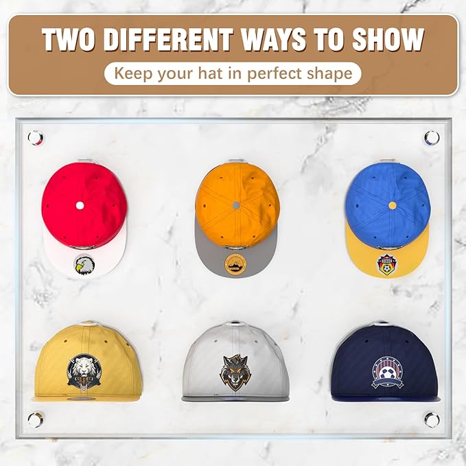 Niunuerga 48 Pack Adhesive Hat Hooks for Wall, Super Strong Hat Rack for Baseball Caps, Minimalist Hat Organizer Display for Home Decor, Hat Hangers Holder for Wall, Door, Closet, No Drilling (White)