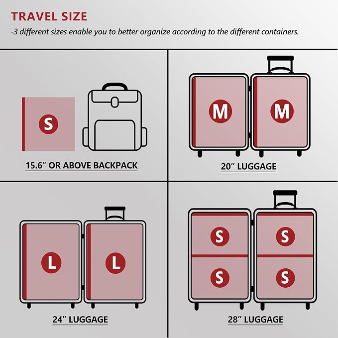 Travel Vacuum Bags for Clothing with Rechargeable Electric Pump, Compression Packing Cubes Organizer Storage for Luggage Suitcase, Space Saver Seal Bags for Vacation Cruise, 12 Combo | Compression Packing Cubes Organizer Storage for Luggage Suitcase, S...