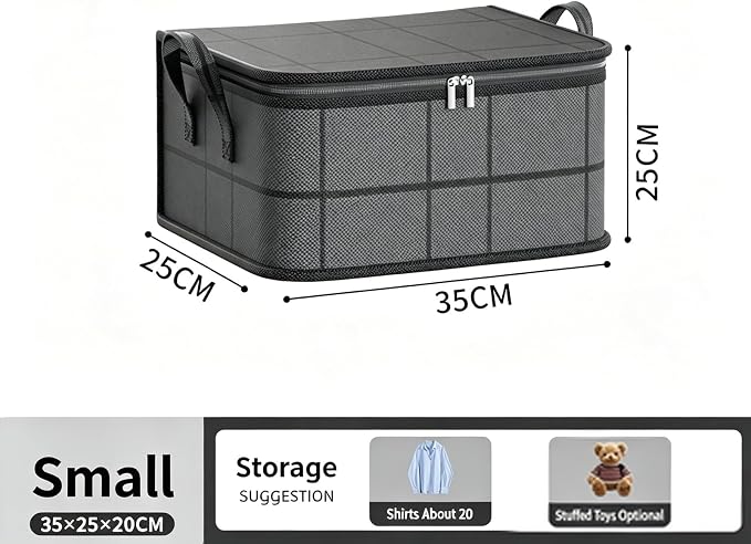 Spacious Moving Storage Bin, Zippered Organizer,XXL Foldable Storage Bags (3PCS, Small)