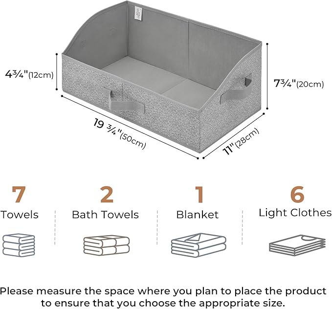 GRANNY SAYS Purse Organizer for Closet, Large, Gray, 3-Pack | Trapezoid Storage Bins, Closet Organizer Bins for Shelf, Fabric Clothing Organizer, Closet Organizers and Storage