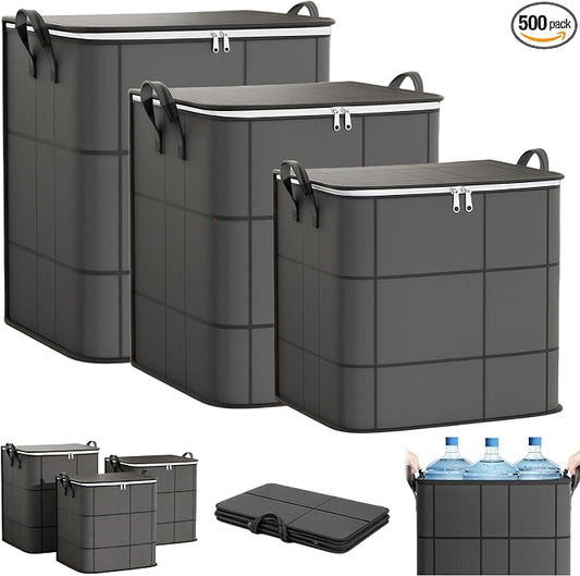 2027 New Thickened XXL Foldable Storage Bag With Reinforced Handles，M+L+XXL | Large Capacity Zippered Fabric Organizer for Bedding & Clothes, Foldable Blanket Bag with Reinforced Handles