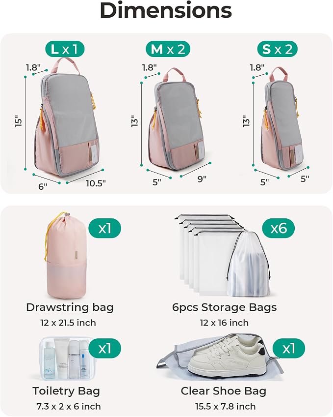 BAGSMART Compression Packing Cubes for Travel Essentials | 14 Set /6 Set /4 Set/2 Set, Lightweight, Durable