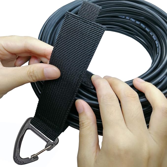 ZTSXLLIM Extension Cord Holder Organizer, Garage Organization and Storage | 4 Pack,16-Inch Extension Cord Wrap Strap, Extension Cord Hanger with Carabiner, Holds Up to 50 lbs, electrical cord organizer
