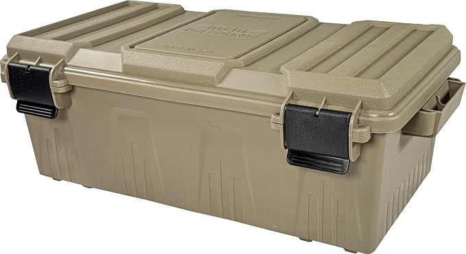 MTM ACDC30 Divided Ammo Crate Utility Box, Outdoor Gear & Tool Storage, Water- Resistant, Stackable, Snap Latch, 21"x11.2"x7.5", USA Made, Dark Earth