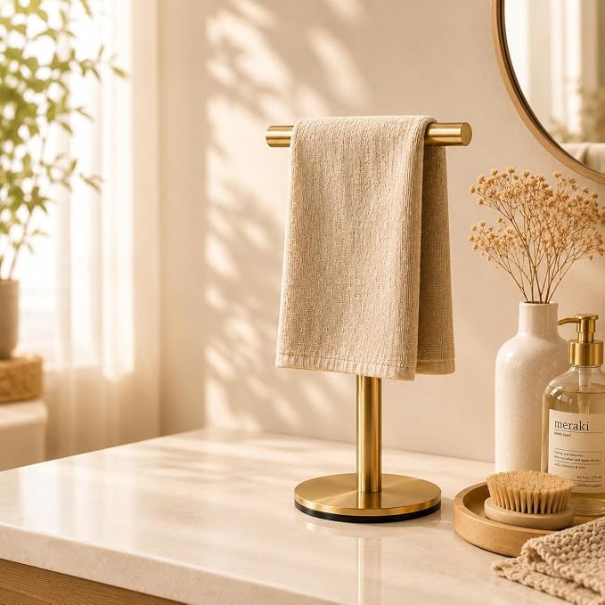 Bathroom Hand Towel Holder Stand，T-Shape Hand Towel Holder Stand SUS304 Stainless Steel for Bathroom，Kitchen or Vanity Countertop