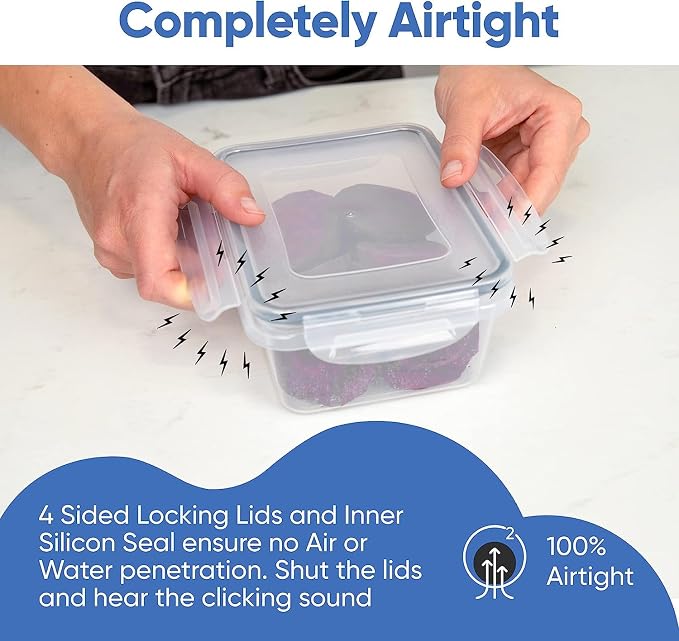 Chef's Path 72 Piece Airtight Food Storage Containers with Lids, 36 Containers and Lids, Stackable Kitchen and Pantry Canisters for Meal Prep and Food Storage - Transparent