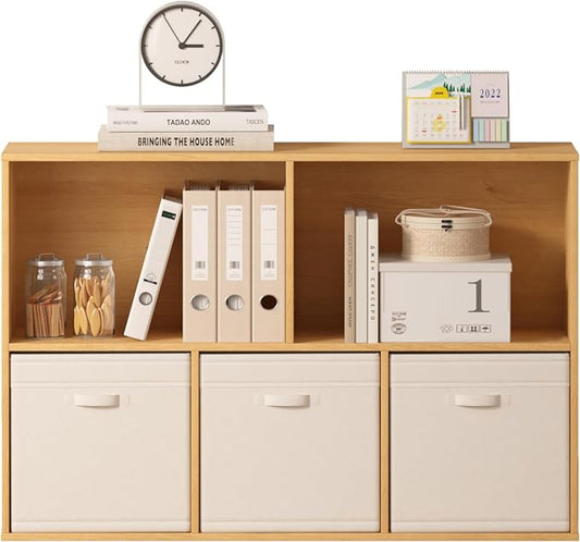 5 Cube Storage Organizer Bookshelf, Closed Back Display Bookcase, Reversible Bookcase, Cubes Closet Organizer for Home, Living Room, Kids Room, Office, Bedroom, Study, Hallway
