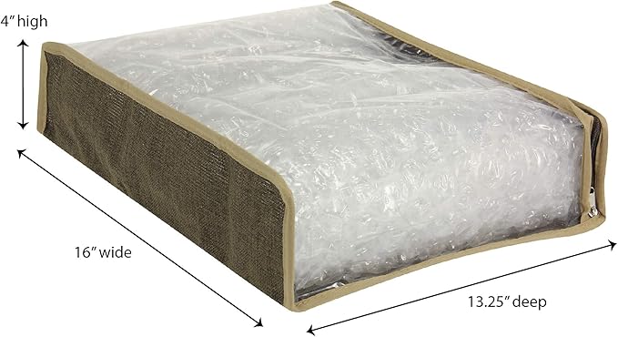 Household Essentials 66612 Sweater Storage Bags | Set of 2 | Coffee Linen,Brown/Clear