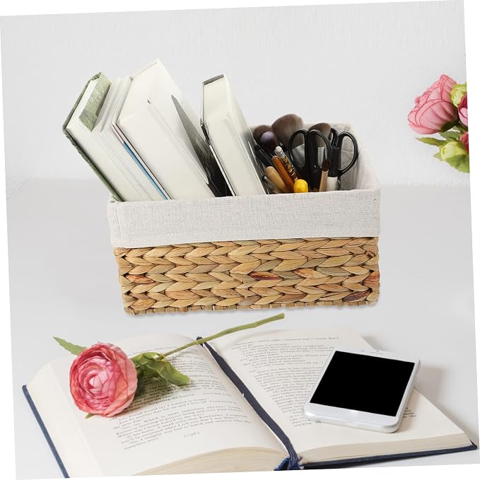 Woven Storage Basket for Home Organization Handcrafted Decorative Finishing Basket Natural Dried Straw Design Multi-purpose Toy and Decor Organizer for Any Room