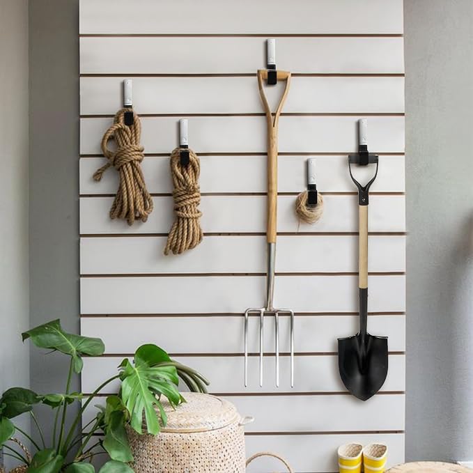 GeeWatom Heavy Duty Steel Garage Hooks,Garage Storage Utility Hooks,Anti-Slip Garage Hooks,Garage Garden Tool Organizer,Steel Wall Mount Hooks, Garden Hose Hanger, Garden J Hooks (Small-2PC)