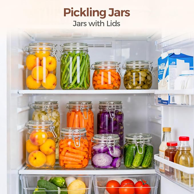 ComSaf Square Glass Pantry Jars with Airtight Lids 27 oz 6 Pack Spice Jar | Coffee sugar cookies, Snacks spices, Loose tea storage, Pantry organization, Kitchen cabinet storage, Countertop spice setup