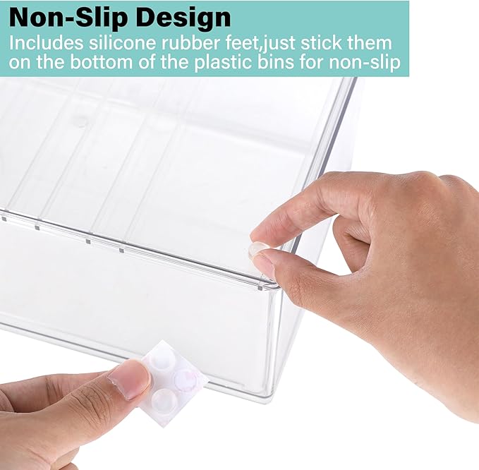 Prsildan Acrylic Makeup Organizer, 2 Pack Stackable Clear Storage Drawers for Baby Bottles Desk Organizers with 2 Drawers for Countertop Vanity Nursery Modular System for Cosmetics Jewelry