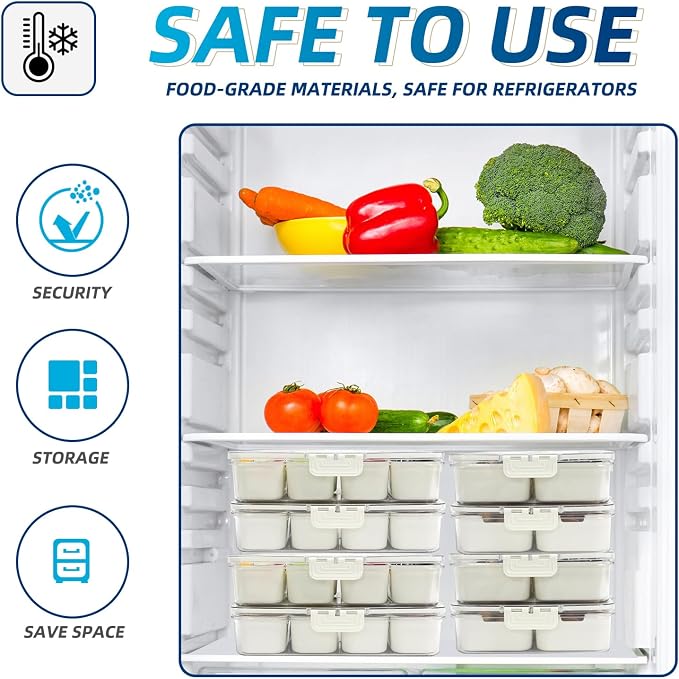 Pure Future Air-Tight Snackle Box Container –Divided Serving Tray with Lid & Handle–Clear Snack box for Fruits, Candy & Nuts–Portable for Travel & Daily Use (8 Inside Containers Dishwasher Safe)