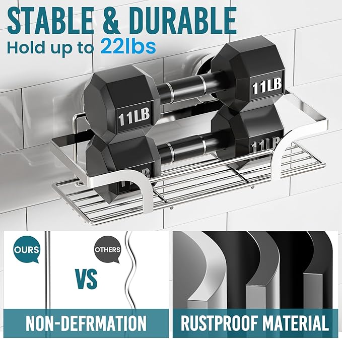 TAILI Shower Caddy Suction Cup 2 Pack, Heavy Duty Bathroom Basket, Bath Shelves for Inside,Stainless Steel Shower Holder for Bathroom Storage & Home Decor