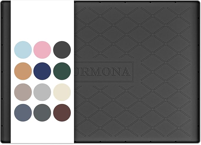 URMONA 28" x 22" Waterproof Silicone Mat in Multiple Sizes & Colors, Under Sink Mat for Kitchen & Bathroom, Pet Food Pad for Dogs & Cats, Kitchen Cabinet Liner, Multi-Purpose for Storage(Black)