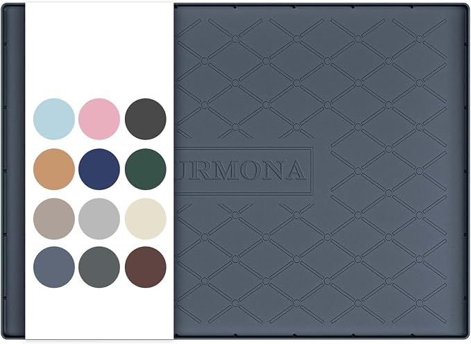 URMONA 28" x 22" Waterproof Silicone Mat in Multiple Sizes & Colors, Under Sink Mat for Kitchen & Bathroom, Pet Food Pad for Dogs & Cats, Kitchen Cabinet Liner, Multi-Purpose for Storage(Dark Grey)