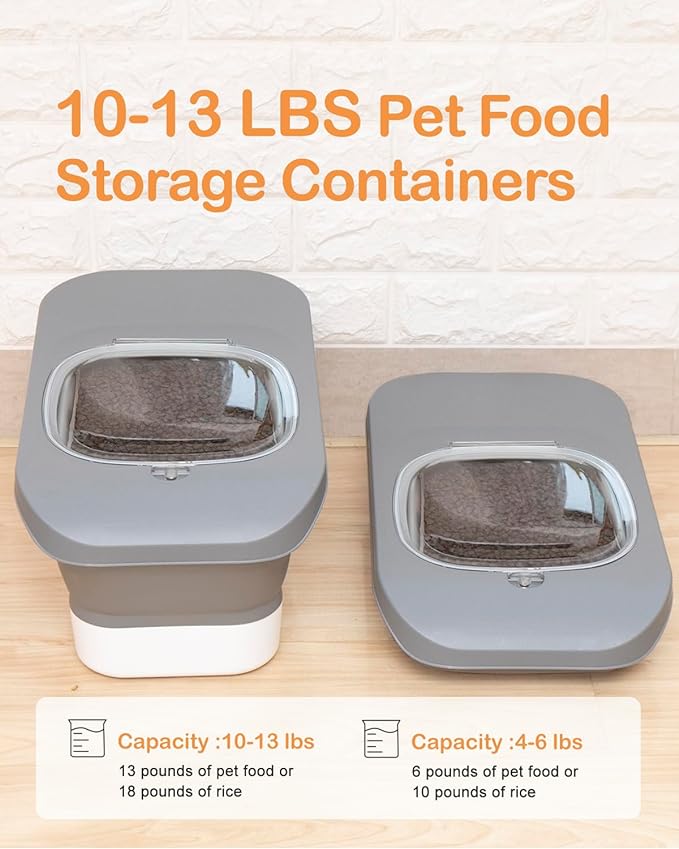 10-13 Lbs Dog Food Storage Container,Collapsible Dog Food Container | Pet Food Storage Container with Airtight Lid,Pet Food Scoop,Cat Food Storage Dry Food for Dog,Cat and Other Pets